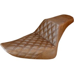 Brown Diamond Lattice Stitch Step-Up Seat