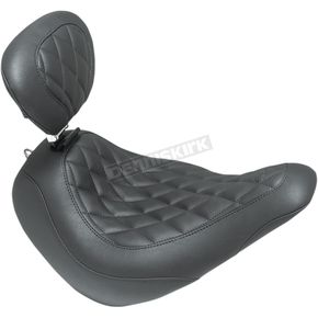 Black Wide Tripper Diamond Stitch Front Seat w/Driver Backrest 