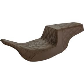 Brown Lattice Stitched Step Up Seat