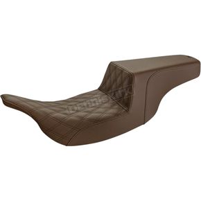 Brown Front Lattice Stitched Step Up Seat
