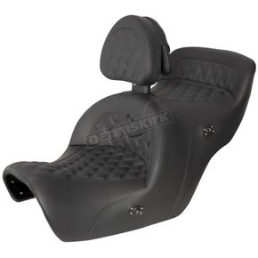 Black Lattice Stitched Heated Road Sofa Seat w/Backrest 