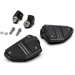 Black Twin Rail Footrests w/Driver Adapters
