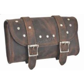 Antique Brown/Black Cowskin Leather Tool Bag
