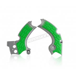 Silver/Green X-Grip Frame Guards