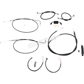 Complete Black Vinyl Handlebar Cable/Brake Line Kit for use w/Mini Ape Hangers w/ABS