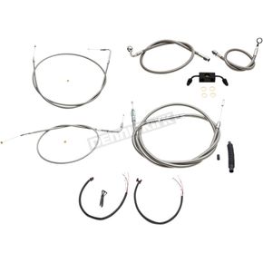 Complete Braided Stainless Cable/Brake Line Kit w/ABS For Use w/Mini Ape Hangers (Single Disc)