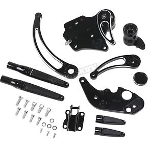 Black Anodized Extended Length  w/Shadow-Cut Slotted Levers Forward Control Kit