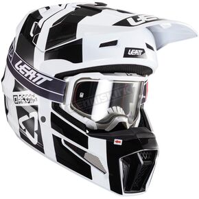 Black/White Moto 3.5 V24 Helmet w/4.5 Goggles