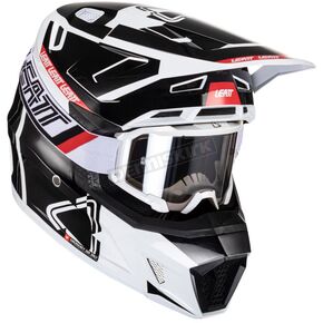 Black/White Moto 7.5 V24 Helmet w/4.5 Goggles