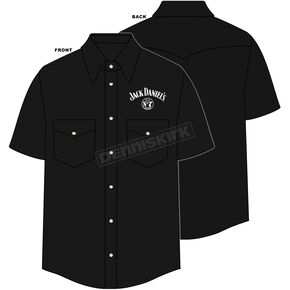 Black Jack Daniels Embroidery Short Sleeve Shirt w/Snaps