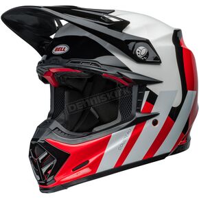 White/Red Moto-9S Flex Hello Cousteau Stripes Helmet