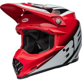 Red/White Moto-9S Flex Rail Helmet