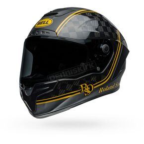 Matte/Gloss Black/Gold Race Star DLX Flex Roland Sands Design Player Helmet