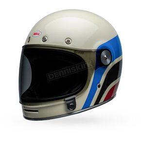 Vintage White/Blue Bullitt Speedway Helmet