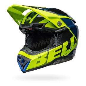 Matte/Gloss Retina/Blue Moto-10 Spherical Sliced Helmet