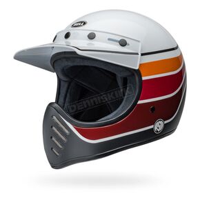 Satin/Gloss White/Black Moto-3 RSD Saddleback Helmet