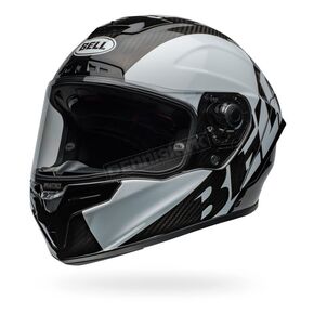 Gloss Black/White Race Star DLX Flex Offset Helmet