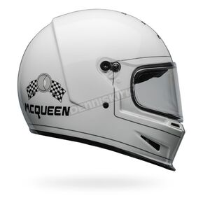 Gloss White Eliminator Steve Mcqueen Helmet