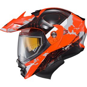 Hi-Vis Orange EXO-AT960 Modular Topographic Cold Weather Helmet w/Dual Pane Shield