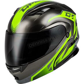 Metallic Black/Silver/Green MD-01 Volta Modular Helmet