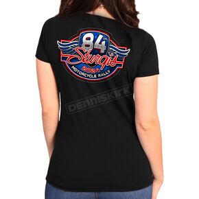 Women's Black 2024 Sturgis Motorcycle Rally V-Neck T-Shirt
