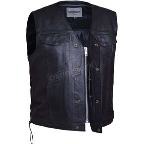 Black Premium Leather Vest