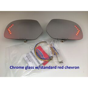 Chrome Turn Signal Mirrors w/Red LEDs