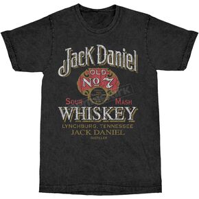 Black Mineral Wash Vintage #7 Whiskey T-Shirt