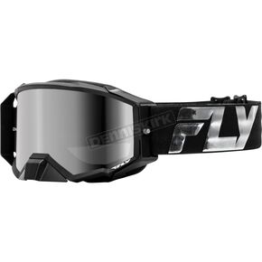 Black/Silver Zone Elite Goggles W/Silver Mirror/Smoke Lens