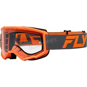 Charcoal/Orange Focus Goggles W/Clear Lens