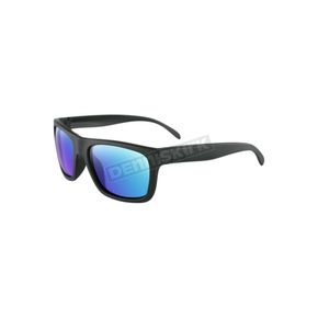 Matte Black Cavern Sunglasses w/Smoke/Green Revo Lens