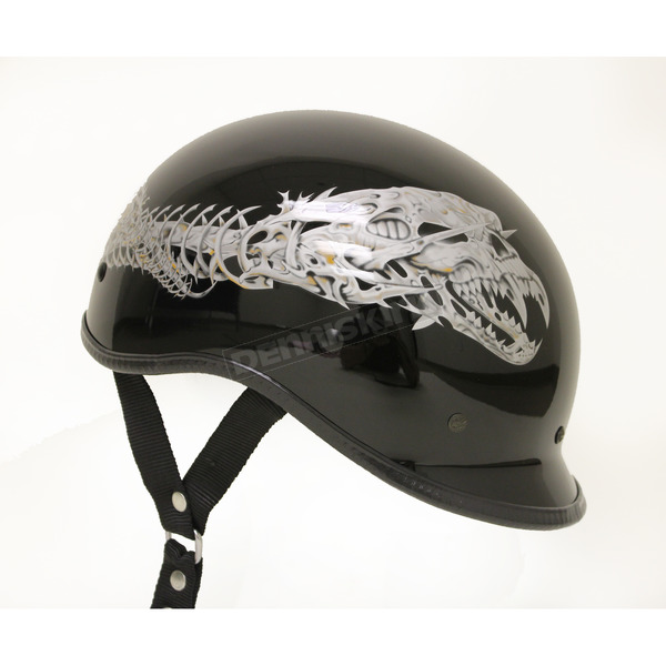 Black Polo Alien Half Helmet