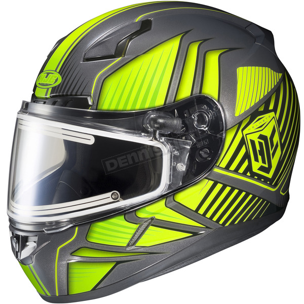 Gray/Hi-Viz/Black CL-17SN MC-3H Redline Helmet w/Frameless Electric Shield