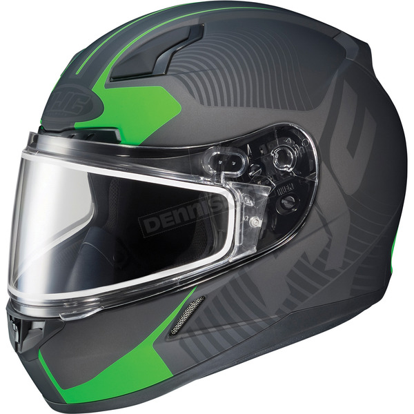 Matte Black/Green CL-17SN MC-4F Misson Helmet w/Frameless Dual Lens Shield
