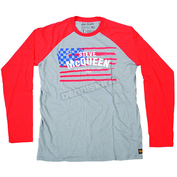 Gray/Red McQueen Americana Long Sleeve T-Shirt