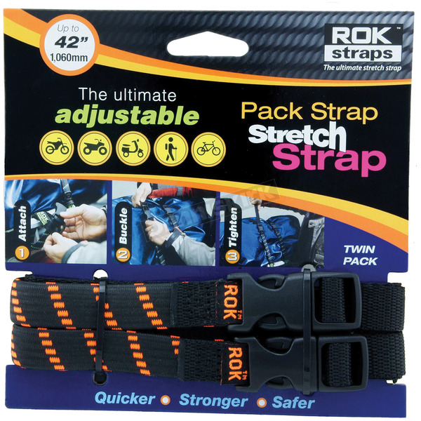 Black/Orange Medium-Duty Stretch Straps