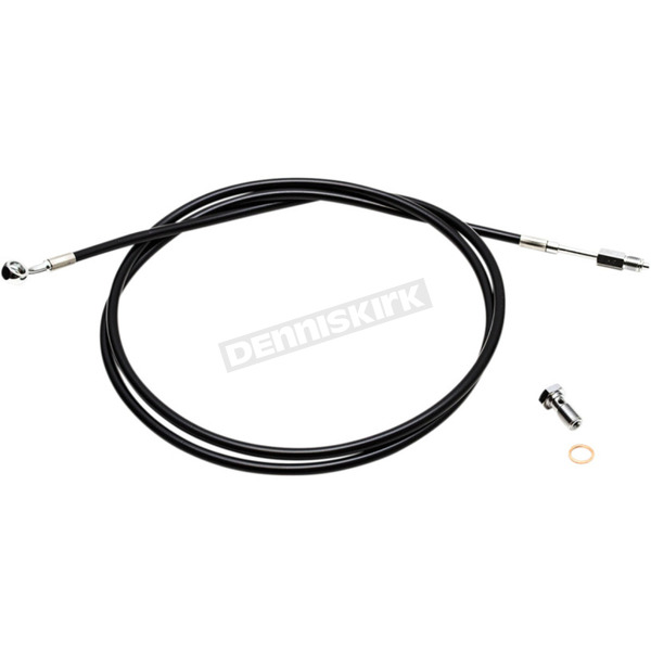 Black Vinyl Coated Hydraulic Clutch Line for 2007-12 CVO Touring Models w/Beach Bars, Extra Wide or Extra Wide w/Pullback Handlebars