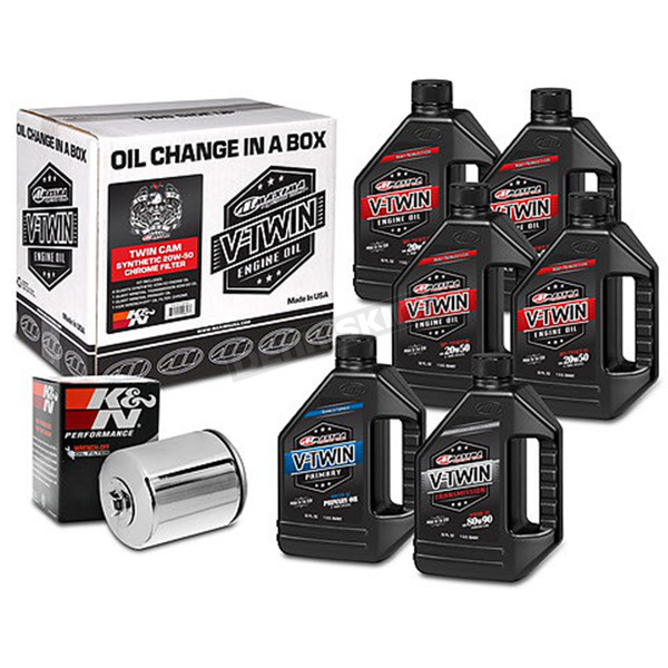 Complete Synthetic Oil Change Kit in a Box w/Chrome Filter