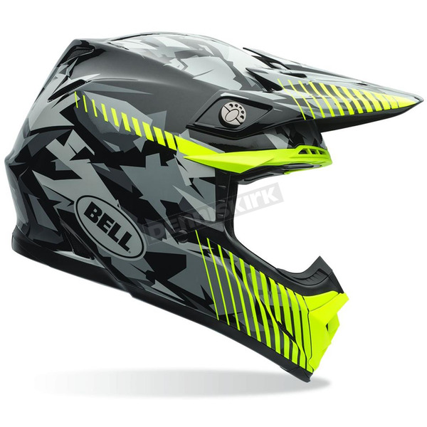 Yellow/Gray/Black Moto-9 Camo Helmet
