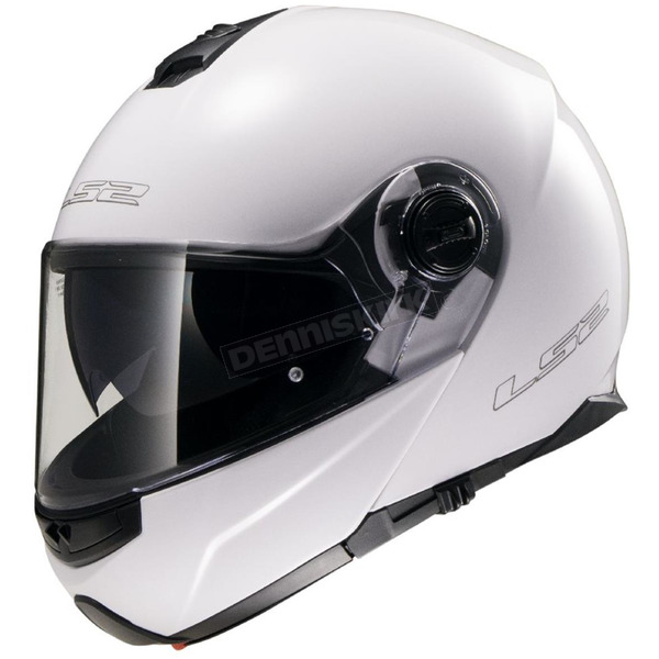 White Strobe FF325 Modular Helmet with Sunshield