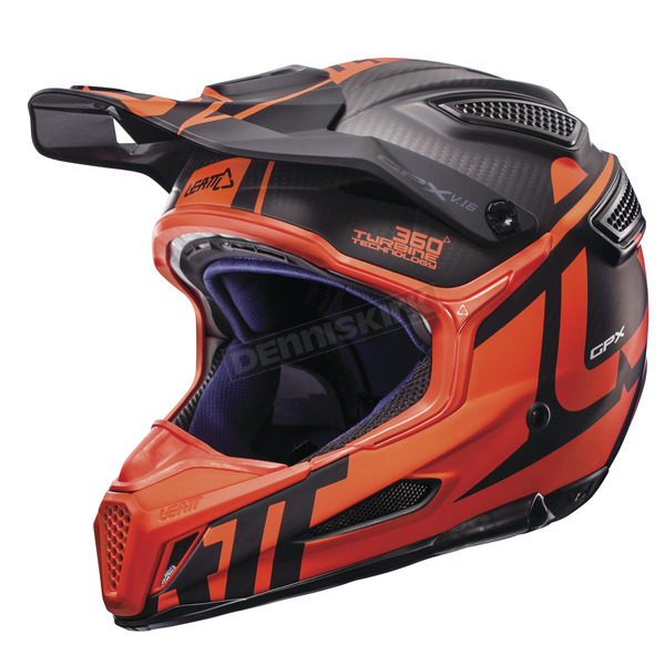 Black/Orange GPX 6.5 Carbon V16 Helmet