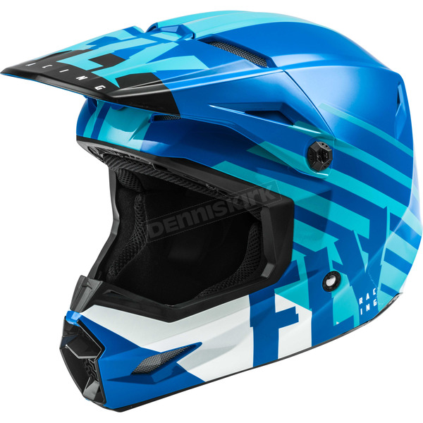 Youth Blue/White Kinetic Thrive Helmet 