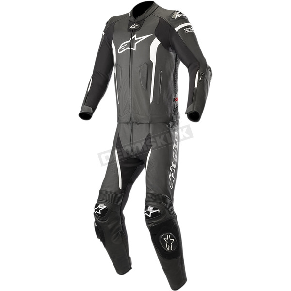Black/White Missile Two-Piece Leather Suit