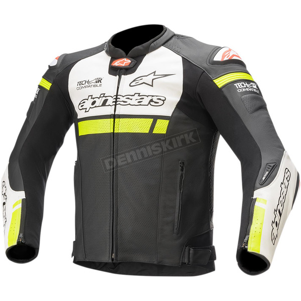 Black/White/Yellow Missile Ignition Airflow Leather Jacket