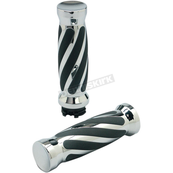 Chrome Twisted-Style Custom Rubber Grips 