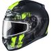 Semi-Flat Black/Hi-Viz Green/Gray CL-17SN Arica MC-3HSF Snow Helmet w/Dual Lens Shield