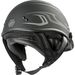 Matte Black/Silver GM35 Full Dressed Derk Half Helmet