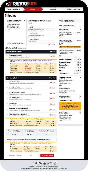 checkout shipping method example page